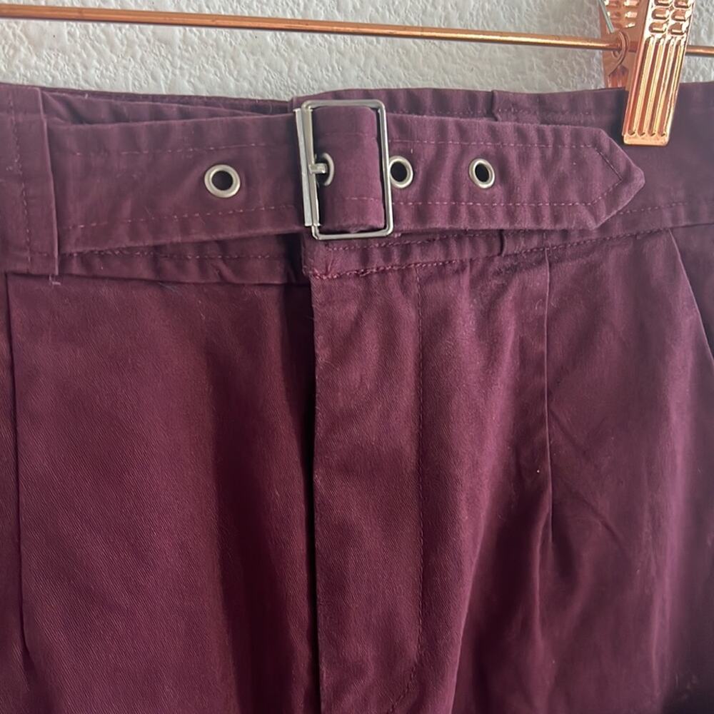 Carmar Maroon Utility Cargo Skirt Buckles 4 - Picture 4 of 6